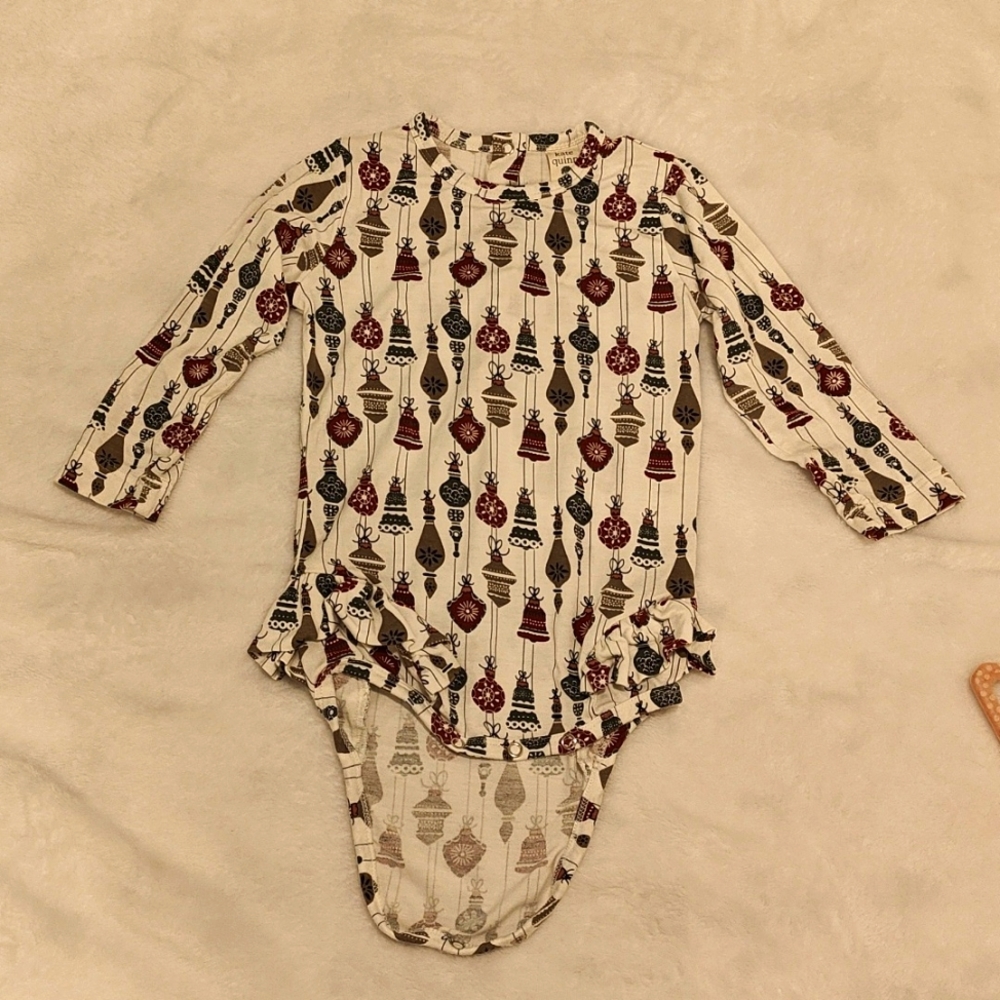 Kate Quinn Christmas Bodysuit w/Ruffles, 18-24 Months